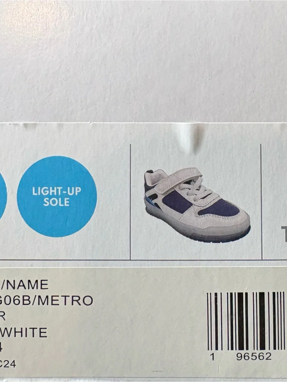 Carter's White and Navy Blue light up toddler Sneakers